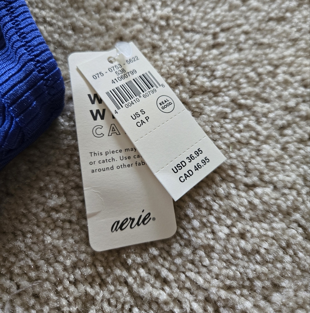 Blue Ribbed Bralette - Picture 4 of 5